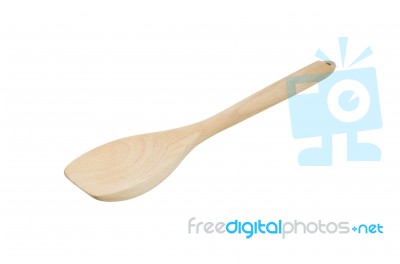 Wooden Spoon Cooking Isolated  White Background Stock Photo