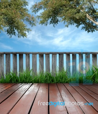 Wooden Terrace Stock Photo