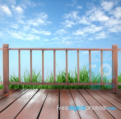 Wooden Terrace Stock Photo