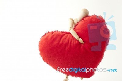 Wooden Toy With Heart Stock Photo