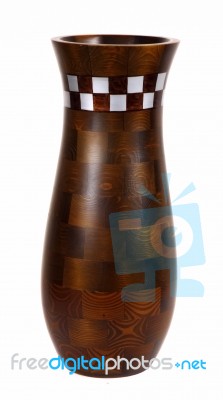 Wooden Vase Stock Photo