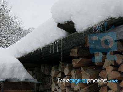 Wooden Winter Stock Photo