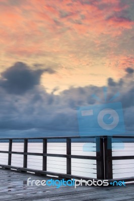 Woody Point Jetty At Sunset Stock Photo