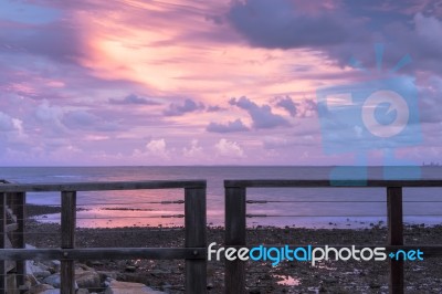 Woody Point Jetty At Sunset Stock Photo