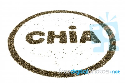 Word Chia As Logo Containing Chia Seeds Stock Photo