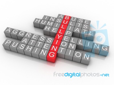 Word Cloud Bullying Concept, 3d Imagen Stock Image