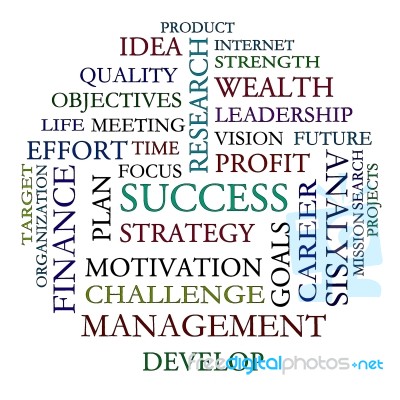 Word Cloud Shows Road To Success Stock Image