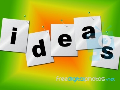 Word Ideas Represents Create Inventions And Creativity Stock Image