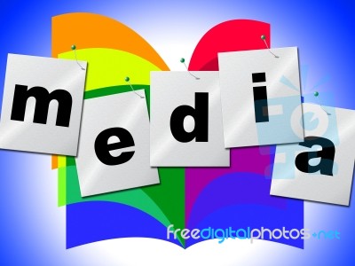 Word Media Shows Multimedia Newspaper And Tv Stock Image