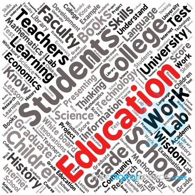 Words Cloud Related To Education And Relevant Stock Image