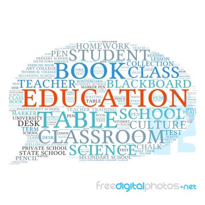 Words Cloud Related To Education And Relevant Stock Image