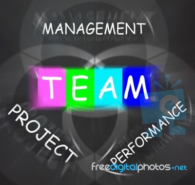 Words Displays Team Management Project Performance Stock Image