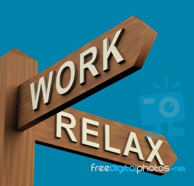 Work Or Relax Directions Stock Image