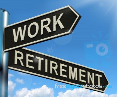 Work Or Retirement Signpost Stock Image