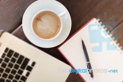 Work Table Of Simply Business Woman Stock Photo