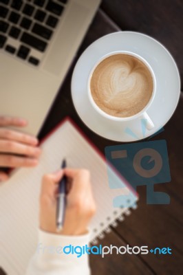 Work Table Of Simply Business Woman Stock Photo