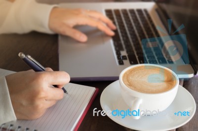 Work Table Of Simply Business Woman Stock Photo