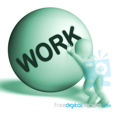 Work Uphill Sphere Shows Difficult Working Labour Stock Image