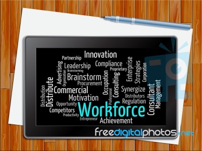 Workforce Word Shows Human Resources 3d Illustration Stock Image