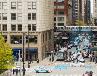 Working Day In Chicago Stock Photo