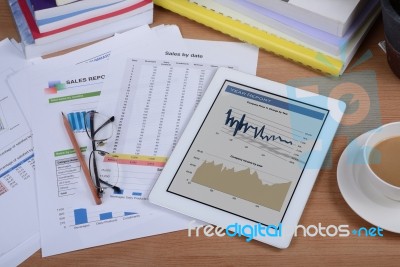 Working Desk Stock Photo