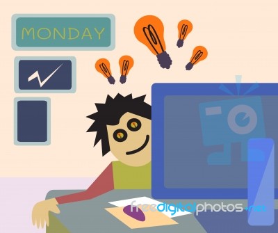 Working Monday Stock Image