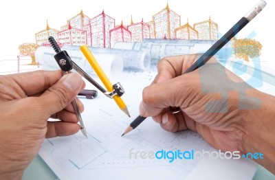 Working Of Architect Stock Photo