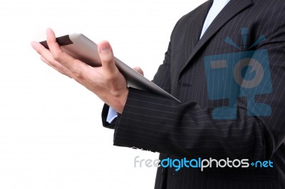 Working On Digital Tablet Stock Photo