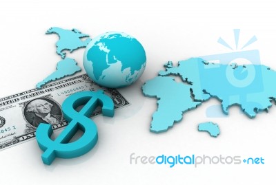 World And Dollar Currency Stock Image