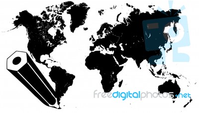 World And Pen Stock Image