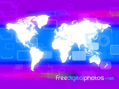 World Background Shows Worldly Backdrop And Template Stock Image