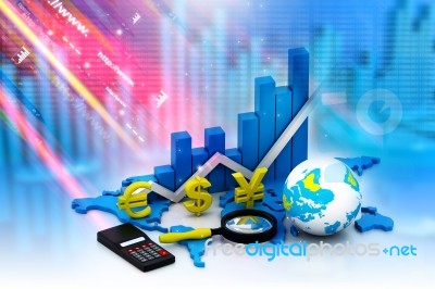 World Business Graph Stock Image