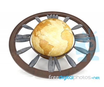 World Clock Isolated Stock Image