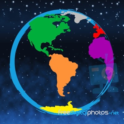 World Colourful Represents Colours Globalise And Multicolored Stock Image