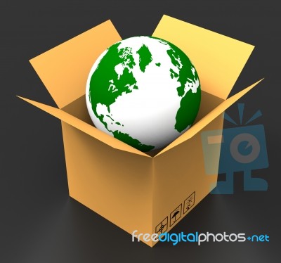 World Delivery Indicates Sending Delivering And Postage Stock Image