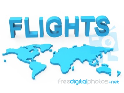 World Flights Shows Plane Transport And Worldly Stock Image