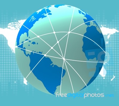 World Globe Indicates Travel Guide And Worldwide Stock Image