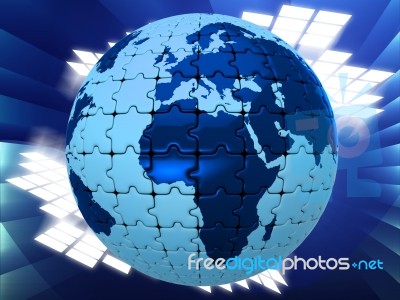 World Globe Means Solar System And Globalise Stock Image