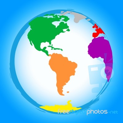 World Globe Represents Colors Earth And Colour Stock Image