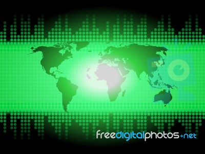 World Map Background Means Global Geography Or Worldwide Connect… Stock Image