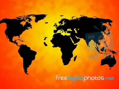 World Map Background Means International Oceans Or Global Map
 Stock Image