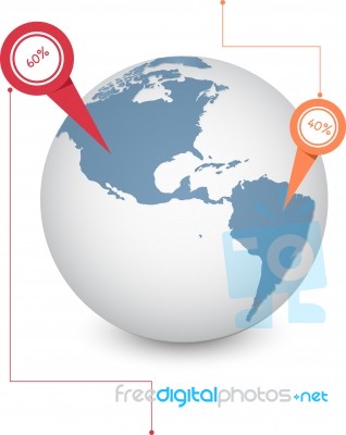 World Map Globe Info Graphic For Communication Concept Stock Image