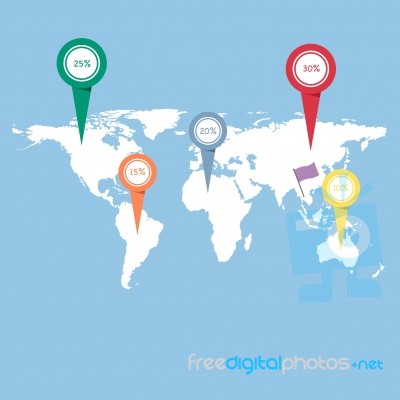 World Map Globe Info Graphic For Communication Concept Stock Image