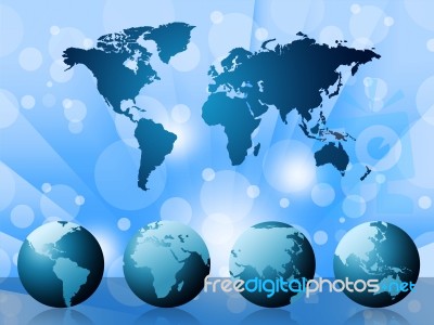 World Map Indicates Cartography Template And Countries Stock Image