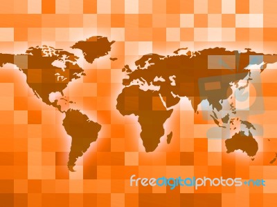 World Map Indicates Countries Backdrop And Template Stock Image