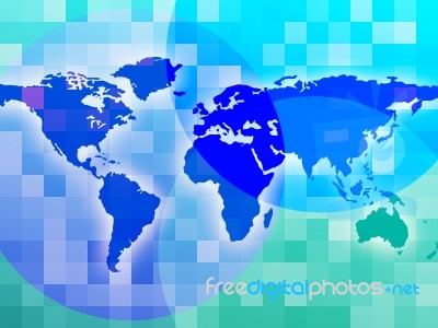 World Map Indicates Design International And Worldwide Stock Image