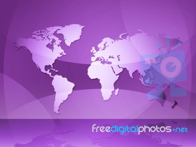 World Map Indicates Globalization Continents And Backgrounds Stock Image