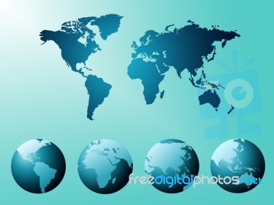 World Map Indicates Globe Countries And Backdrop Stock Image