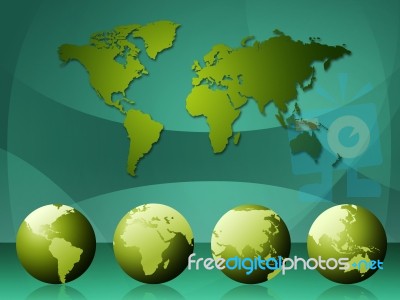 World Map Means Cartography Globalization And Continents Stock Image