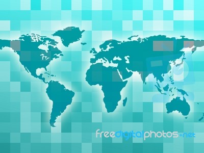 World Map Means Countries Global And Globalization Stock Image